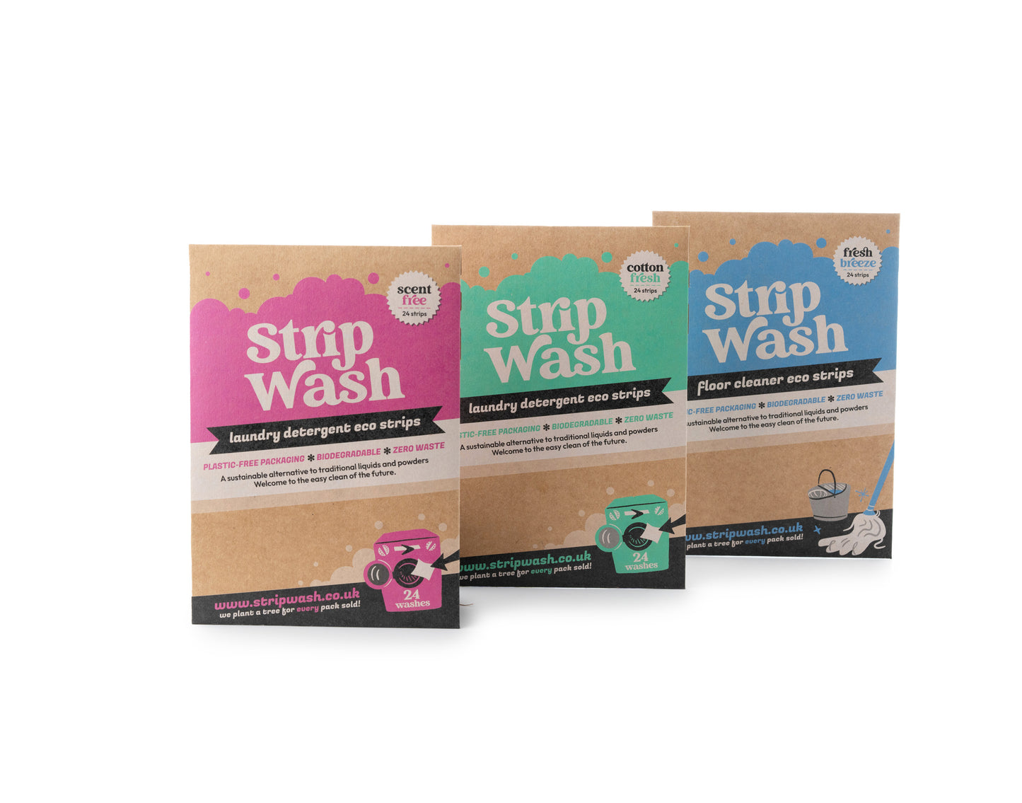 Strip Wash Floor Cleaner Plastic Free Eco Strips - 24 Strips