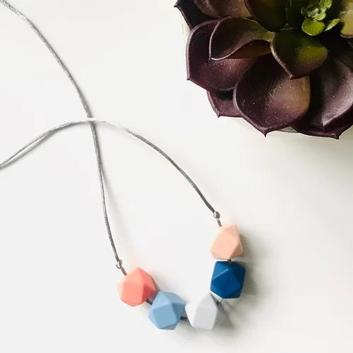 Mama Knows June Teething Necklace - 100% BPA Free Food Grade Silicone