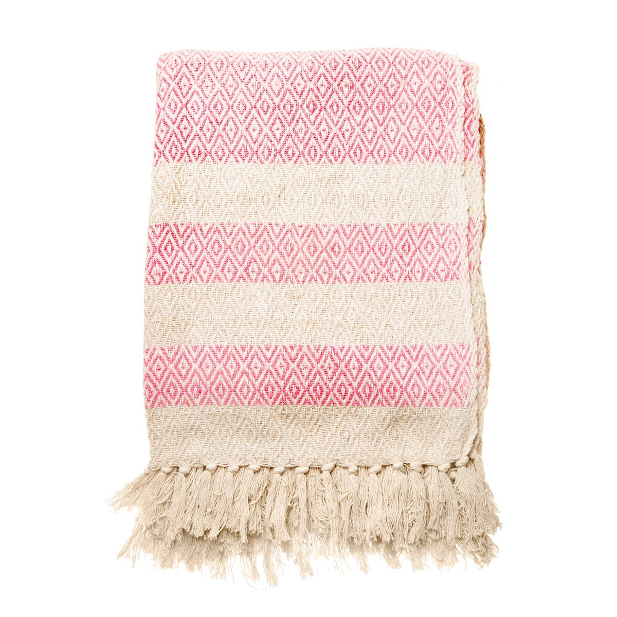 Pink Diamond Twill Blanket Throw Sass & Belle Made With Recycled Materials