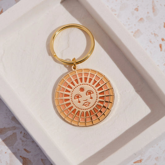 Cai & Jo Sun Enamel Key Ring