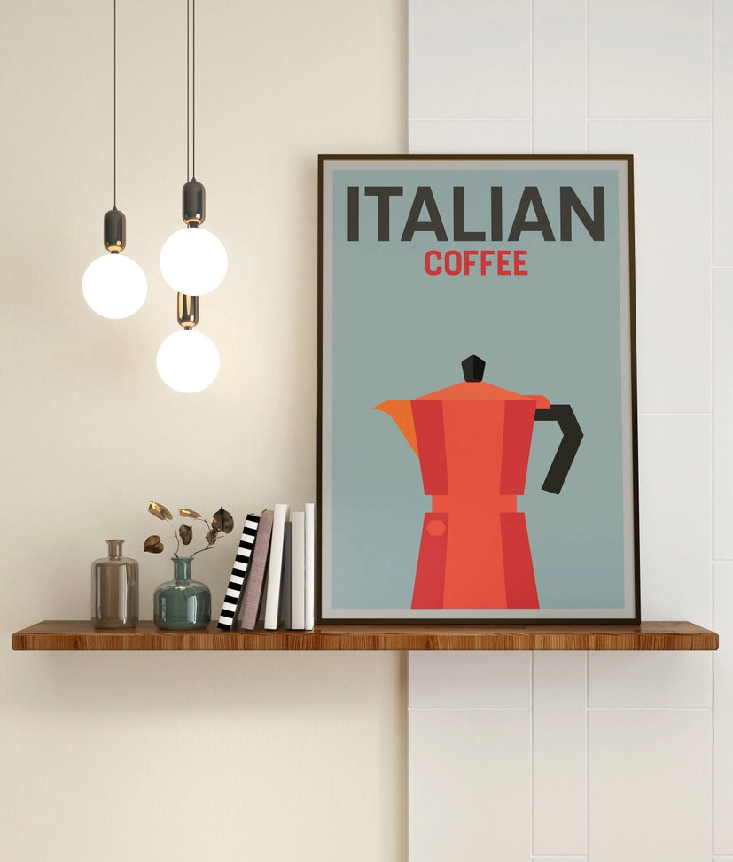 A3 Italian Coffee Print - Jaffa Orange