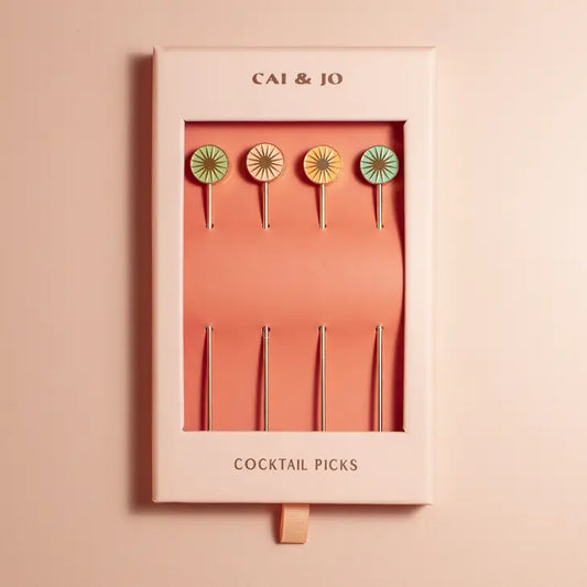 Cai & Jo Set Of Four Cocktail Picks