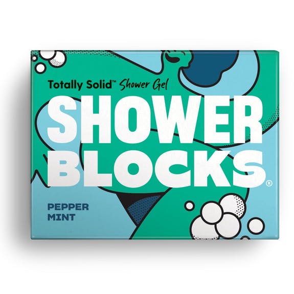 Shower Blocks Peppermint Solid Shower Gel Bar - Plastic Free, Vegan & Natural