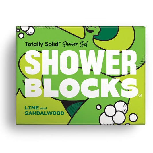 Shower Blocks Lime & Sandalwood Solid Shower Gel Bar - Plastic Free, Vegan & Natural