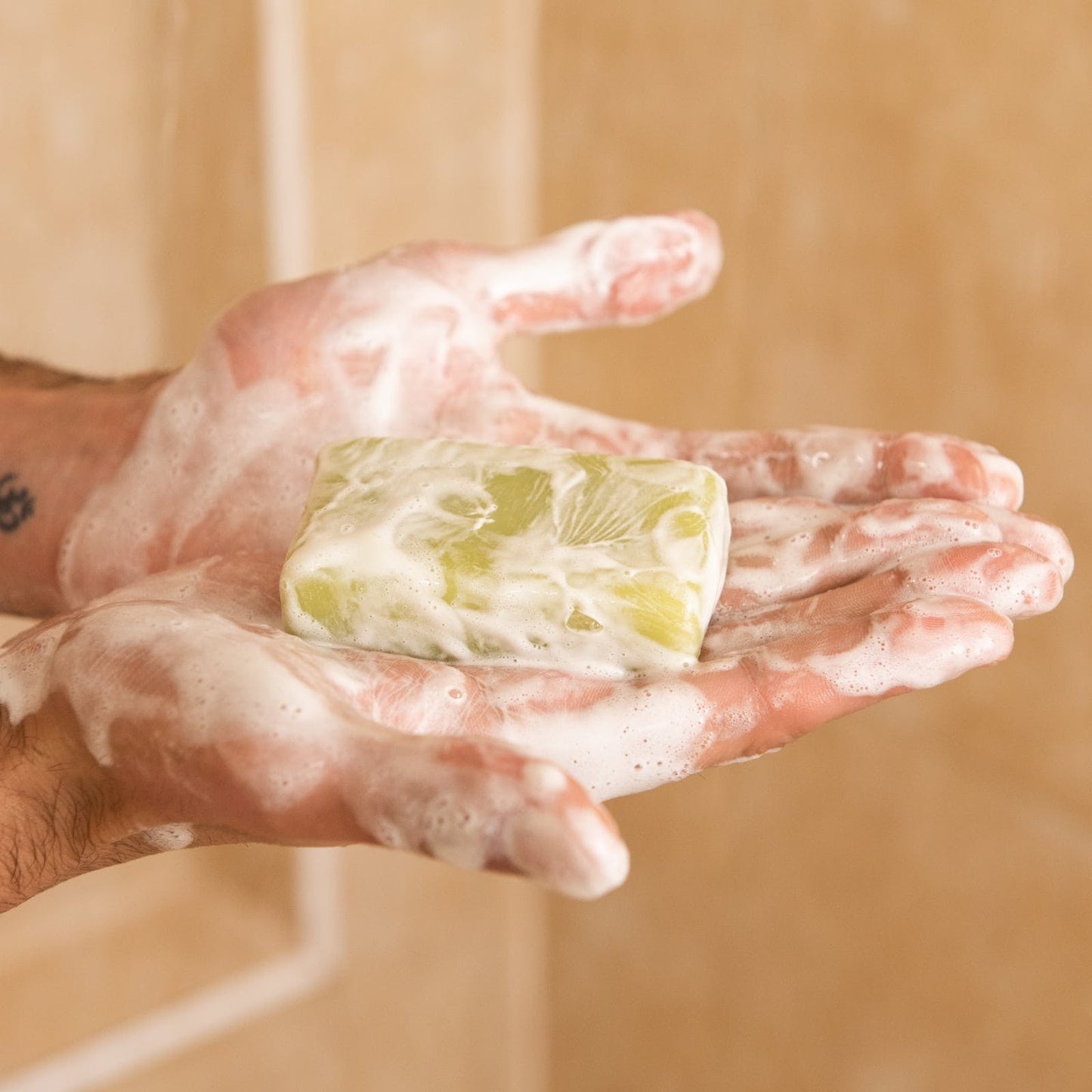 Shower Blocks Mint & Grapefruit Solid Shower Gel Bar - Plastic Free, Vegan & Natural