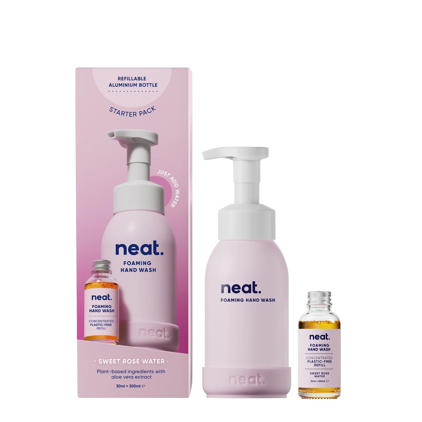 NEAT Foaming Hand Wash Starter Pack - Sweet Rose Water