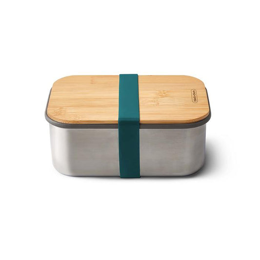 Black & Blum Stainless Steel Airtight Sandwich Box with Bamboo Lid - Ocean 1.25L