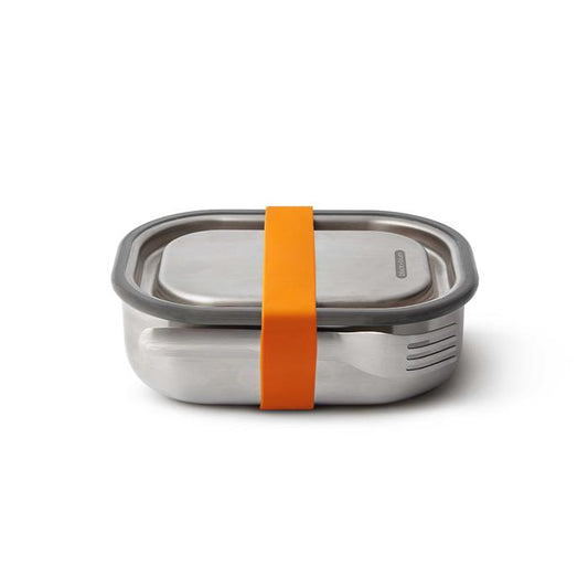 Black & Blum Leak Proof Stainless Steel Lunch & Meal Prep Box with Fork - Orange 600ml