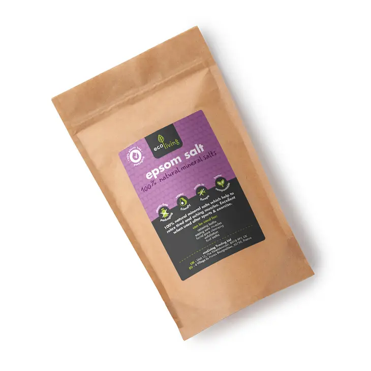 Ecoliving Plastic Free, Natural Mineral Epsom Salts - 750g