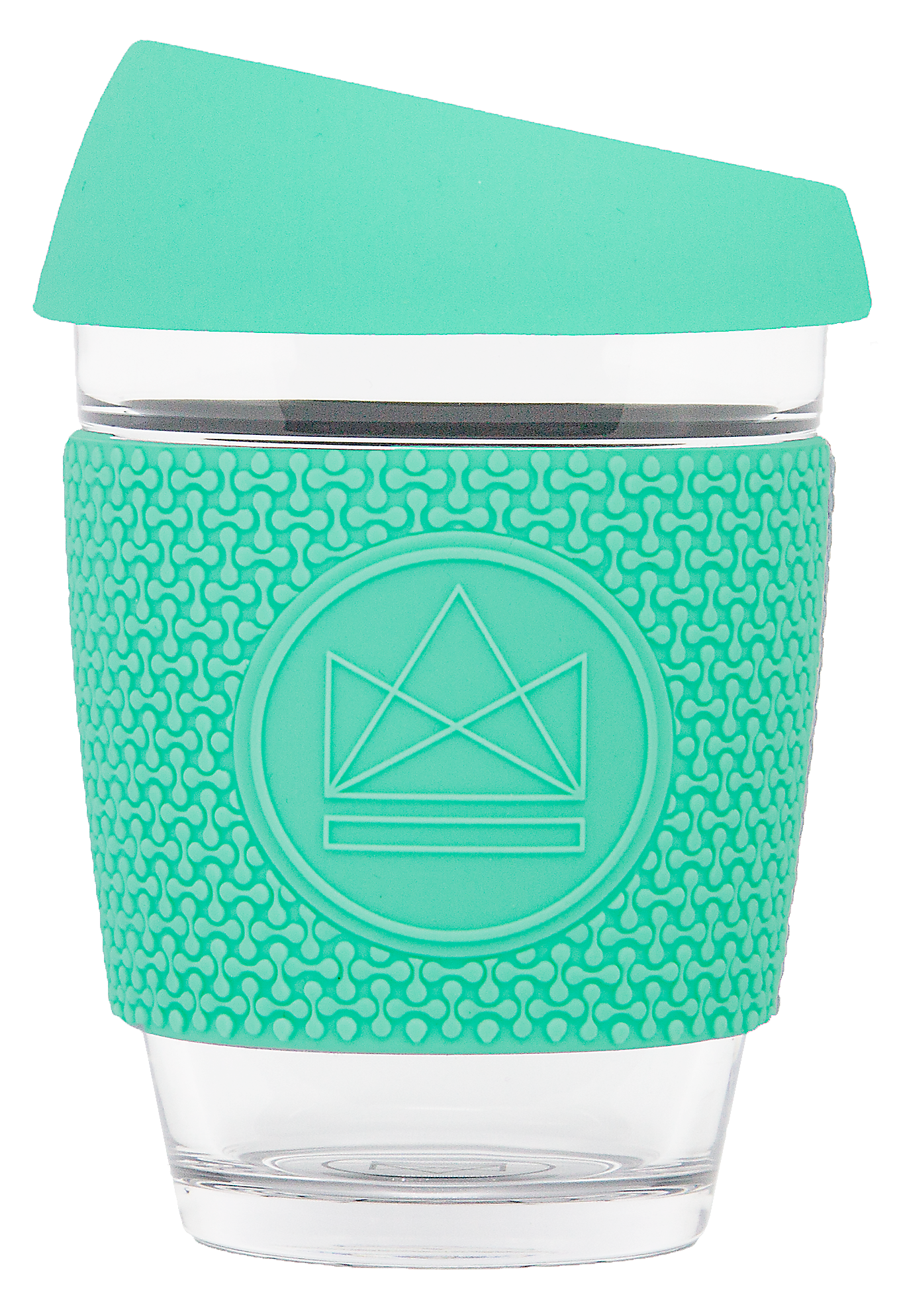 Neon Kactus Reusable Glass Coffee Cup With Thermal Sleeve 12oz - Free Spirit