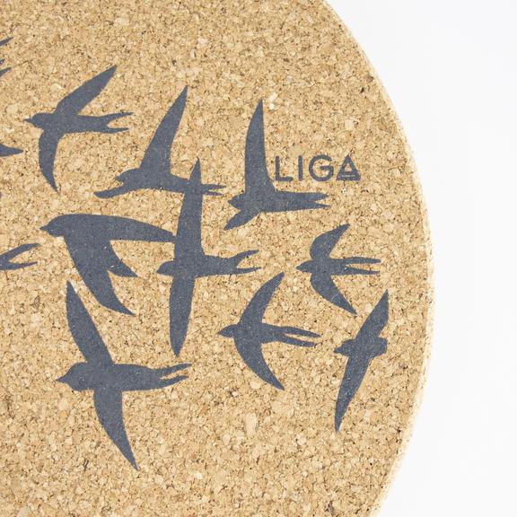 LIGA Organic Cork Placemat - Grey Swallows Design