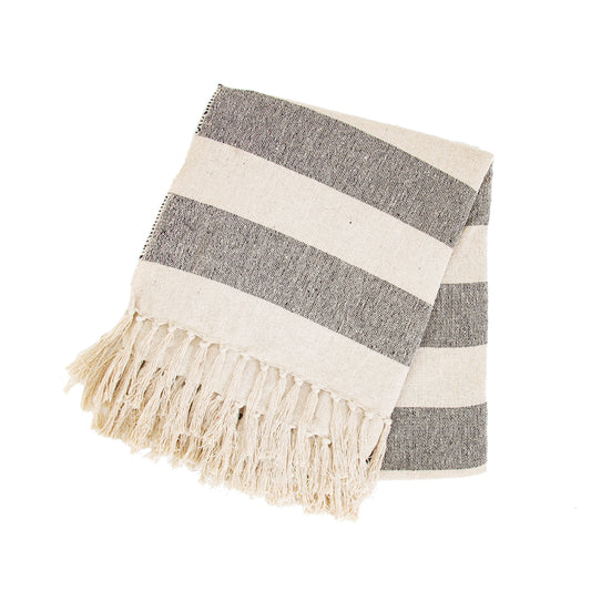 Scandi Style Boho Stripe Blanket Throw | Sass & Belle | 100% Recycled Yarn