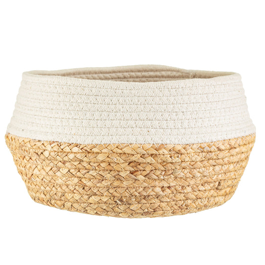 Sass & Belle White Dip Natural Cotton & Grass Storage Basket