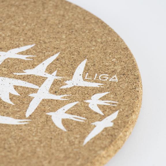 LIGA Organic Cork Placemat - White Swallows Design