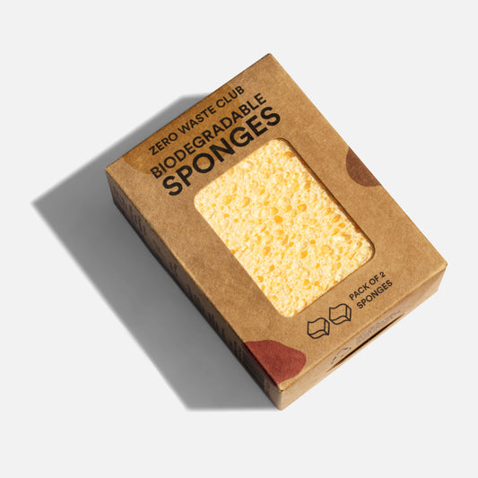 Zero Waste Club Plastic Free Biodegradable Kitchen Sponges - 2 Pack