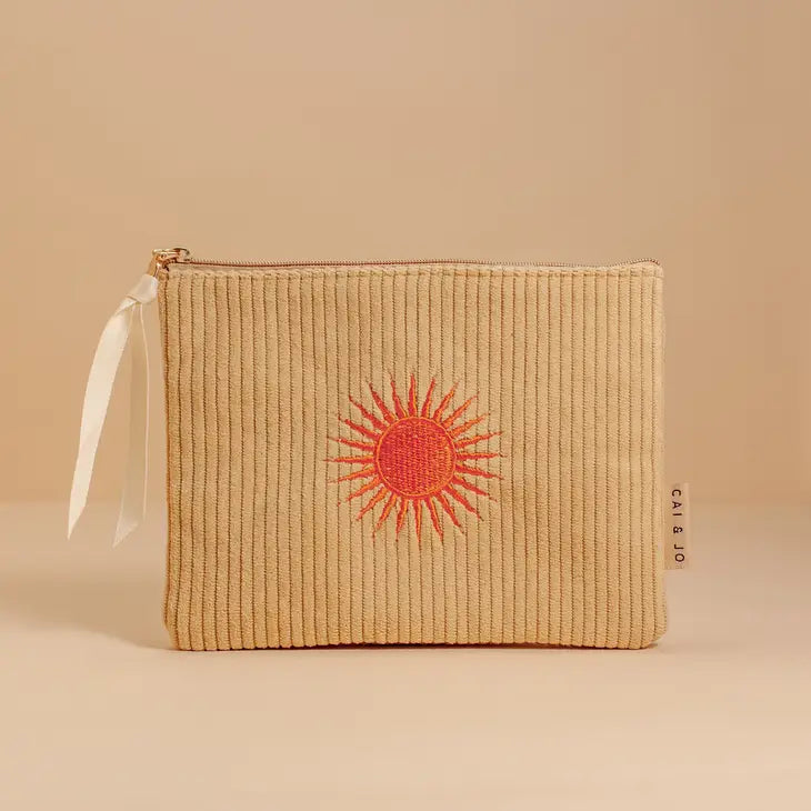 Cai & Jo Corduroy Sun Pouch in Pale Ochre