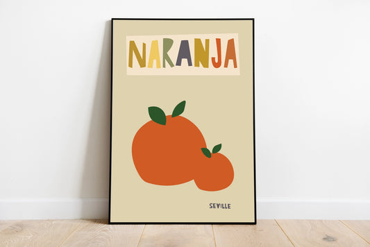 A3 Naranja Seville Print - Jaffa Orange