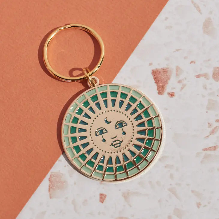 Cai & Jo Moon Enamel Key Ring