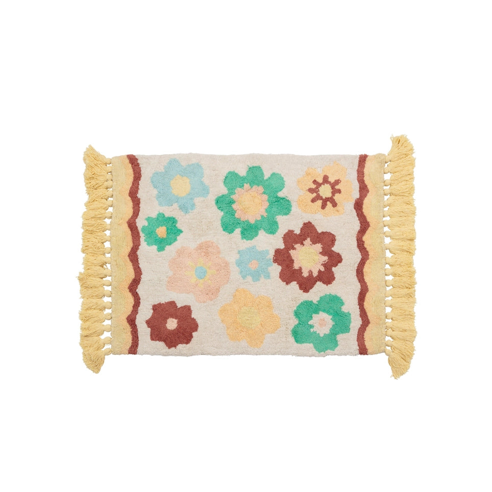 Peachy Parrot Organic Cotton Bath Mat - Mango