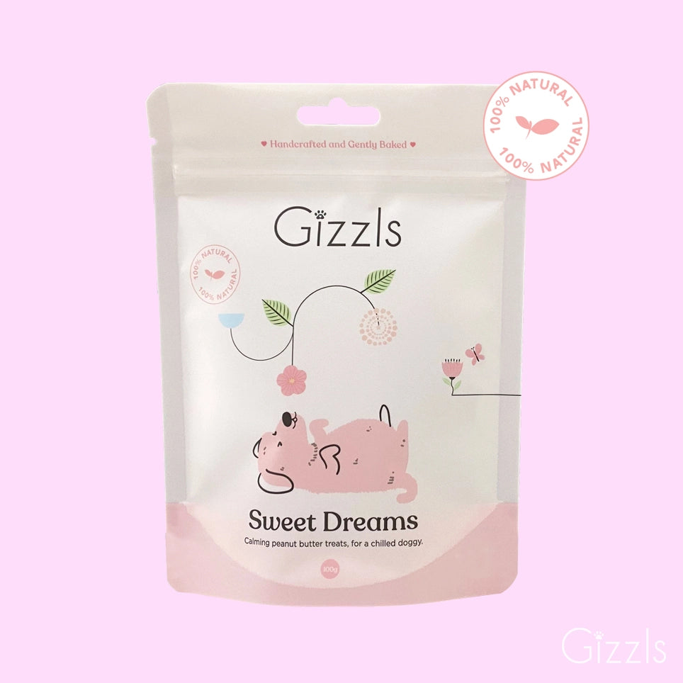 Gizzls Sweet Dreams Dog Treats - Peanut Butter & Chamomile 100g