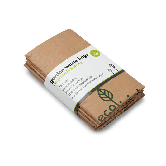 EcoLiving 5 Pack Compostable Garden Waste Bags - 75 Litre