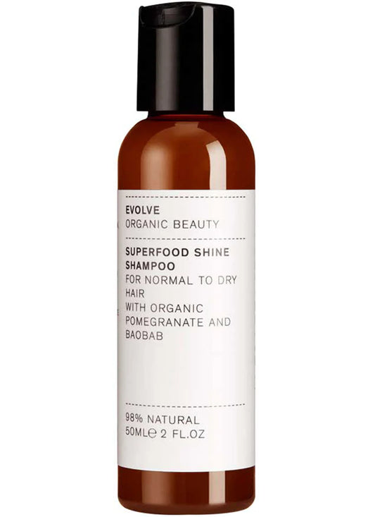 Evolve Travel Size Superfood Shine Natural Shampoo 50ml