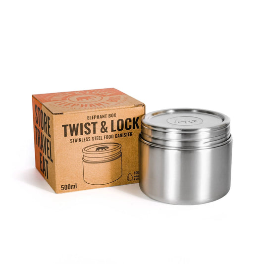 Elephant Box Stainless Steel Leakproof Twist & Lock Food Canister 500ml