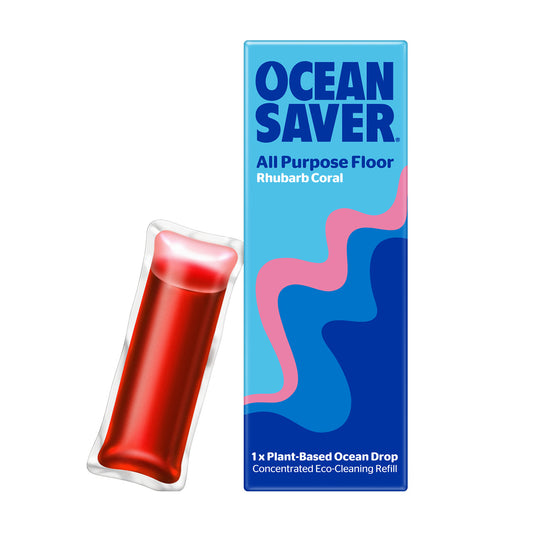 OceanSaver All Purpose Floor Refill Drops | Rhubarb | Plant Based, Eco Friendly & Plastic Free